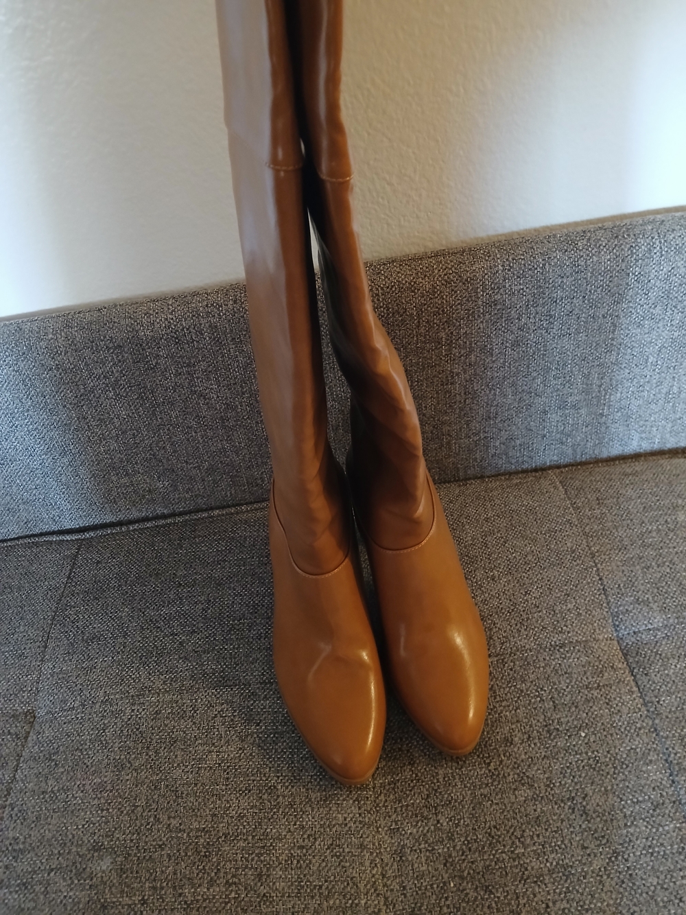 & Other Stories Cognac Over-the-Knee Leather Boots